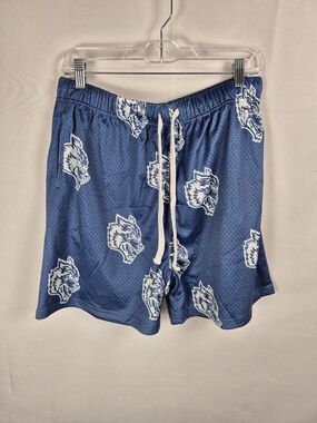 Darc Sport Wolf Blue Printed Athletic Shorts with White Drawstring Size L